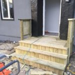 Concrete steps being covered to look beautiful!