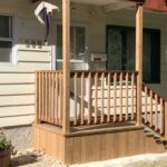 After- Platform with stairs posts on inside of deck