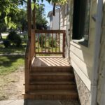 After- Platform with stairs posts on inside of deck