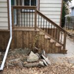 After- Stairs platform and skirting around front of house