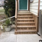After- Stairs platform and skirting around front of house